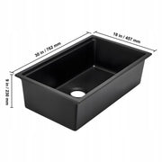 GRANITE KITCHEN SINK VEVOR 762X457X230 MM UNDERMOUNT BLACK PREMIUM