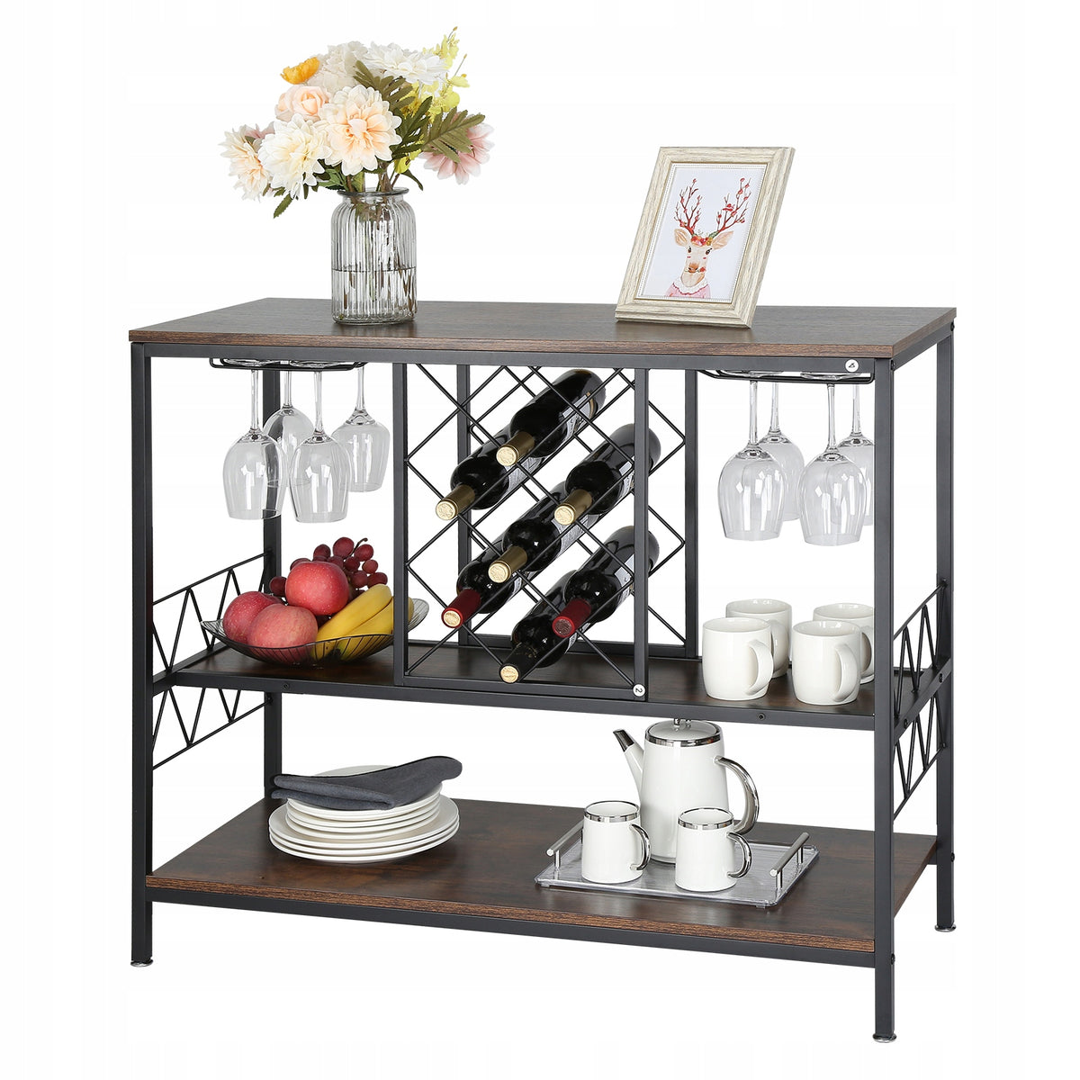 VEVOR 1M INDUSTRIAL BAR CABINET FOR WINE AND GLASSES SOLID STEEL