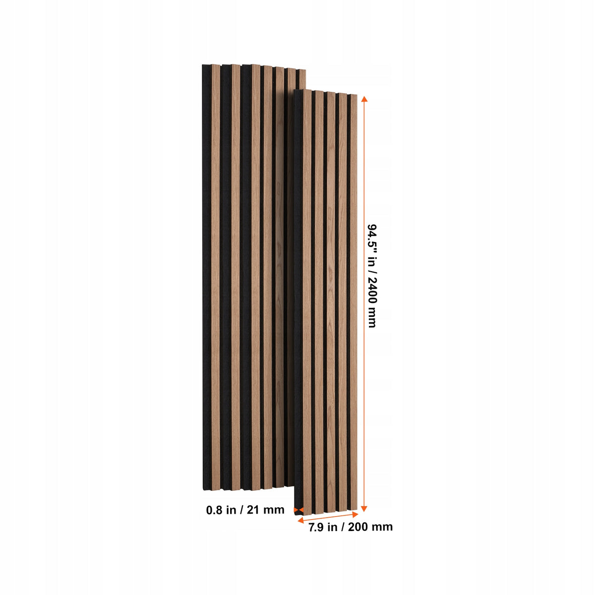 PROFESSIONAL VEVOR ACOUSTIC PANELS 2400X200MM WALNUT 4 PIECES