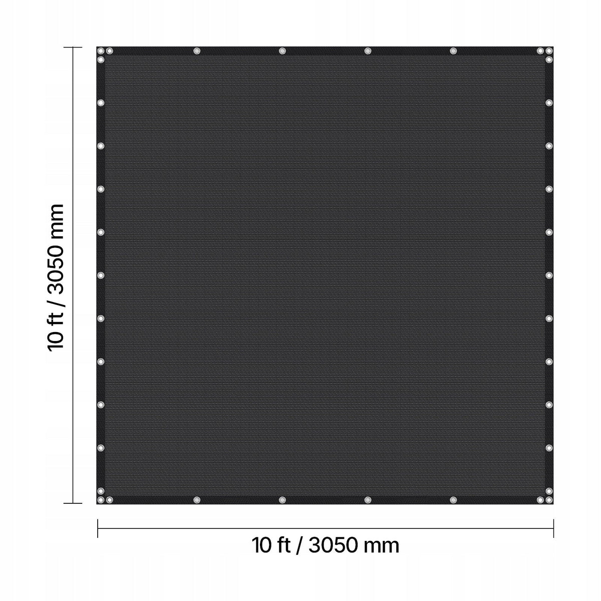 VEVOR 90 HDPE SUN SHADE SAIL 305X305 CM STRONG SOLID BLACK
