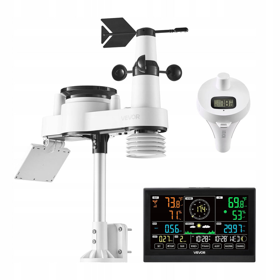 VEVOR WEATHER STATION 7-IN-1 WIFI APP 7.5-INCH DISPLAY STURDY