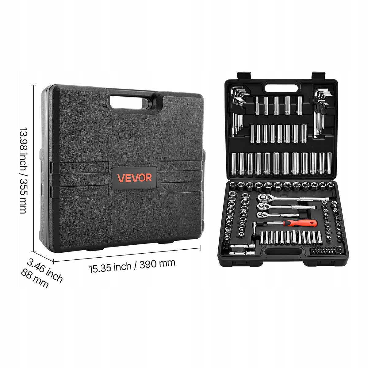 VEVOR 149-PIECE SOCKET WRENCH SET 3/8" 6-POINT 12-POINT 7MM PREMIUM CASE