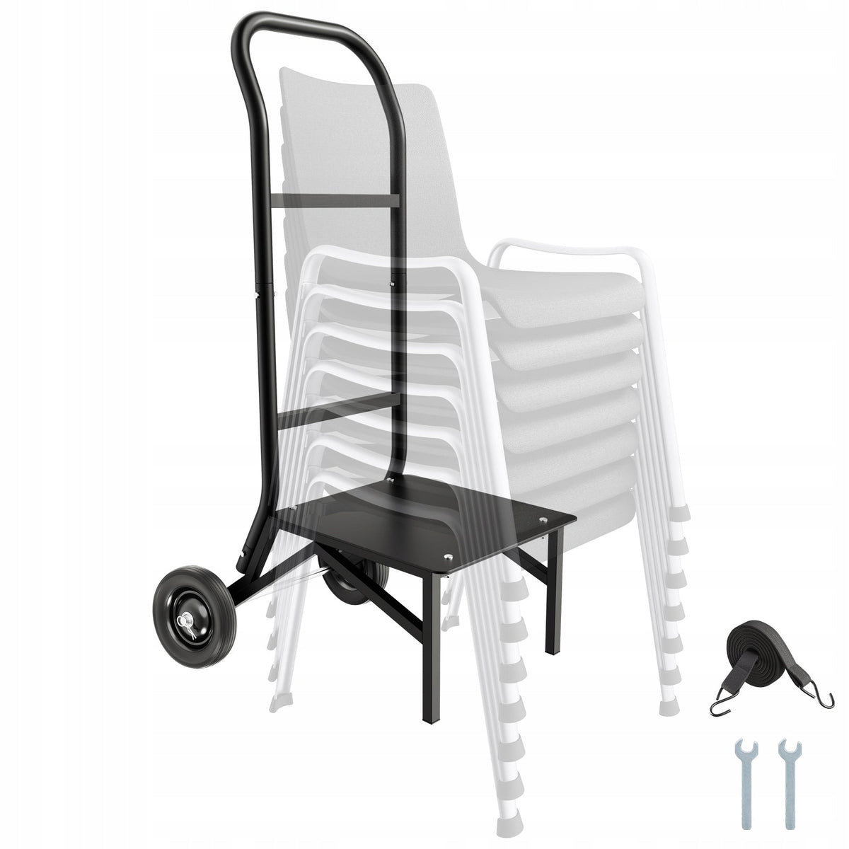 VEVOR FOLDING CHAIR RACK HEAVY DUTY CHAIR CART 68 KG LOAD CAPACITY