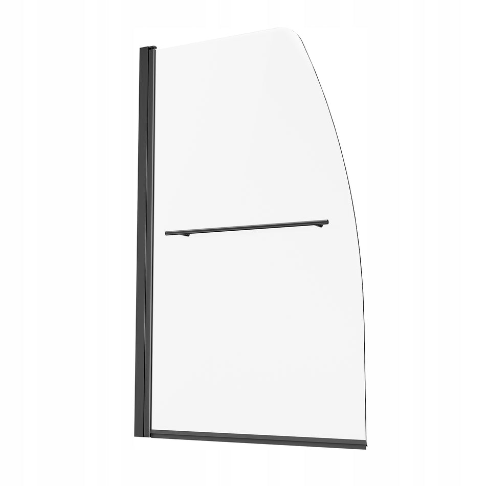 VEVOR FRAMELESS SHOWER DOOR 864X1397 MM TEMPERED GLASS BLACK
