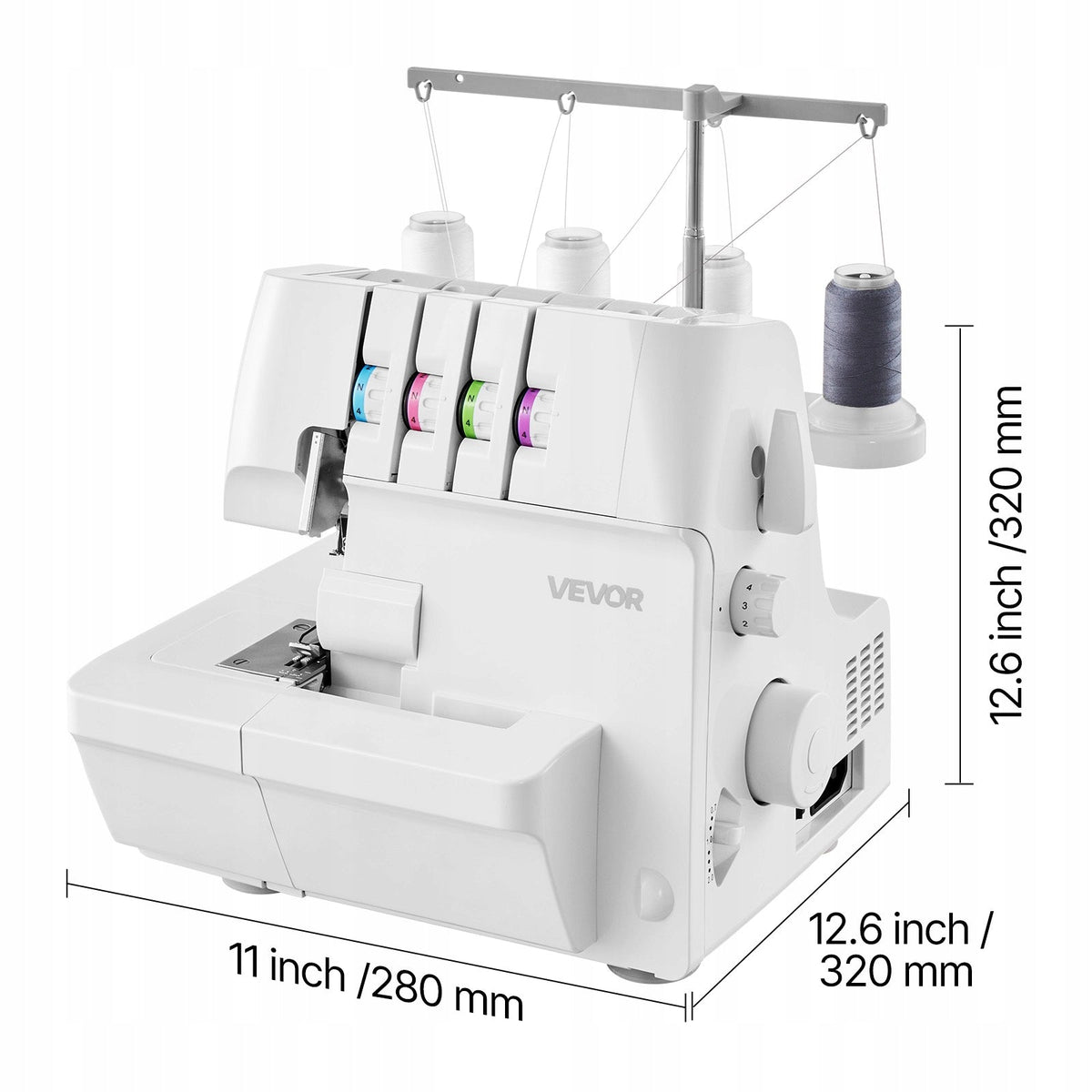 VEVOR OVERLOCK SEWING MACHINE 1250 STITCHES/MIN 2-3-4 THREADS LED