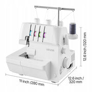 VEVOR OVERLOCK SEWING MACHINE 1250 STITCHES/MIN 2-3-4 THREADS LED