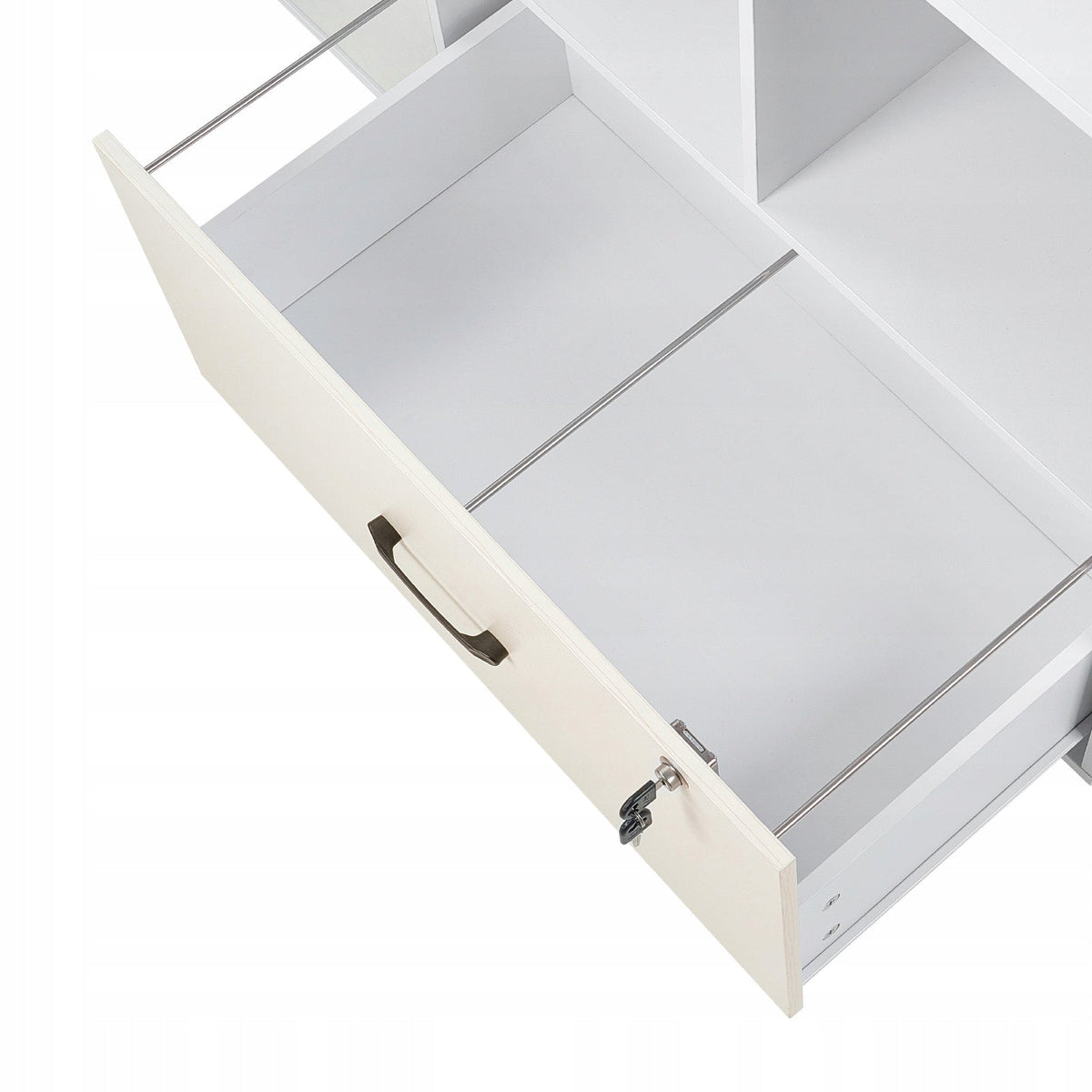STRONG WOODEN FILING CABINET VEVOR 2 DRAWERS MOBILE OFFICE WHITE