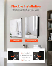 VEVOR MEDICINE CABINET WITH MIRROR 662X135X762 MM ALUMINUM FRAME STRONG