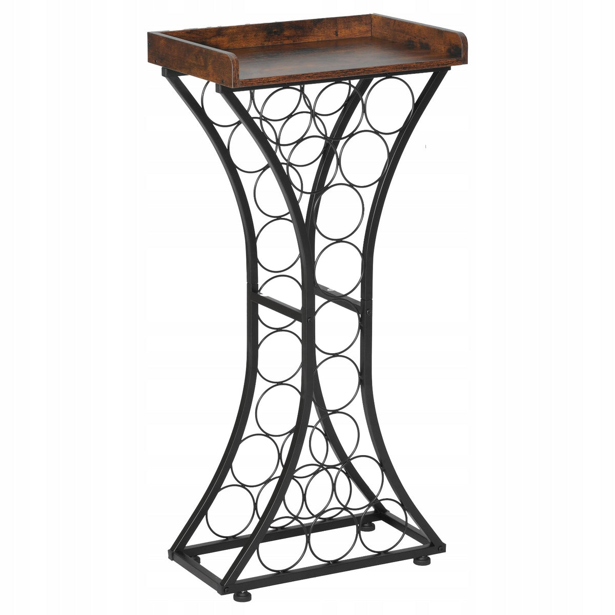 VEVOR WINE RACK FOR 15 BOTTLES FREESTANDING SOLID METAL WOOD