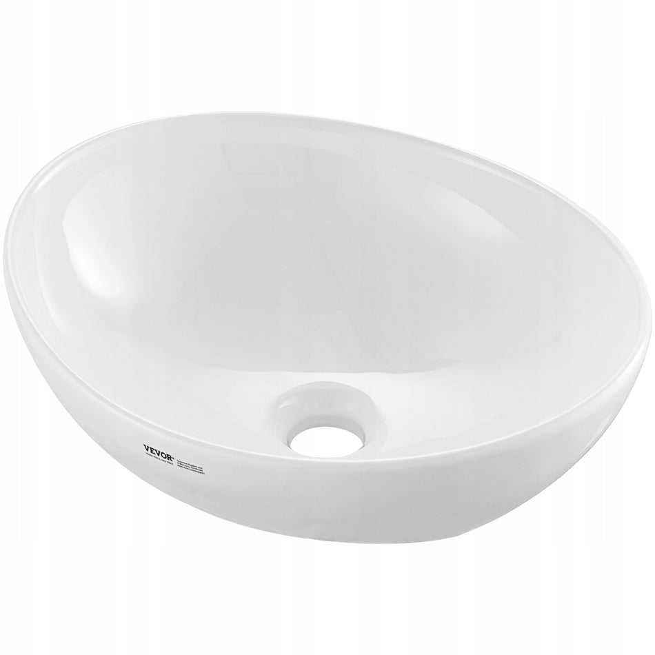 VEVOR OVAL CERAMIC COUNTERTOP BASIN 409X341X144 MM MODERN