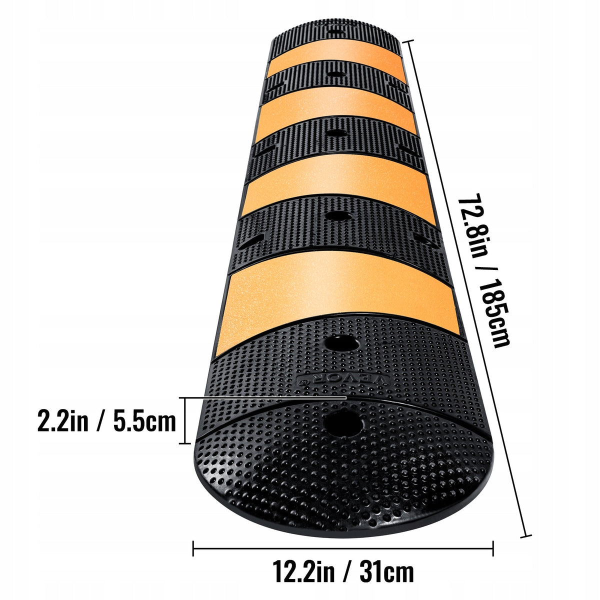 VEVOR CABLE PROTECTOR DUAL CHANNEL 185X31X5.5 CM HEAVY DUTY RUBBER RAMP