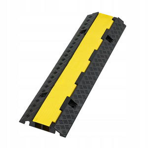 VEVOR CABLE PROTECTOR 1005 MM 2-CHANNEL RUBBER HEAVY DUTY CABLE COVER 9979 KG