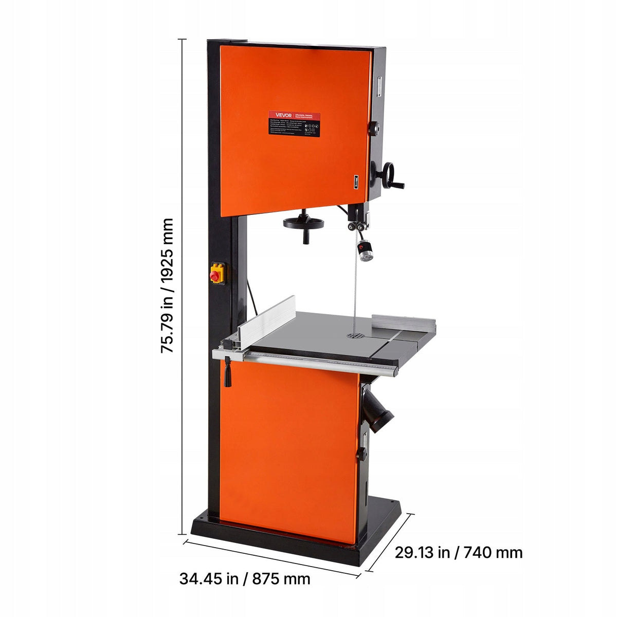VEVOR 457 MM 3 HP BAND SAW POWERFUL PRECISE WOODWORKING WITH LIGHT