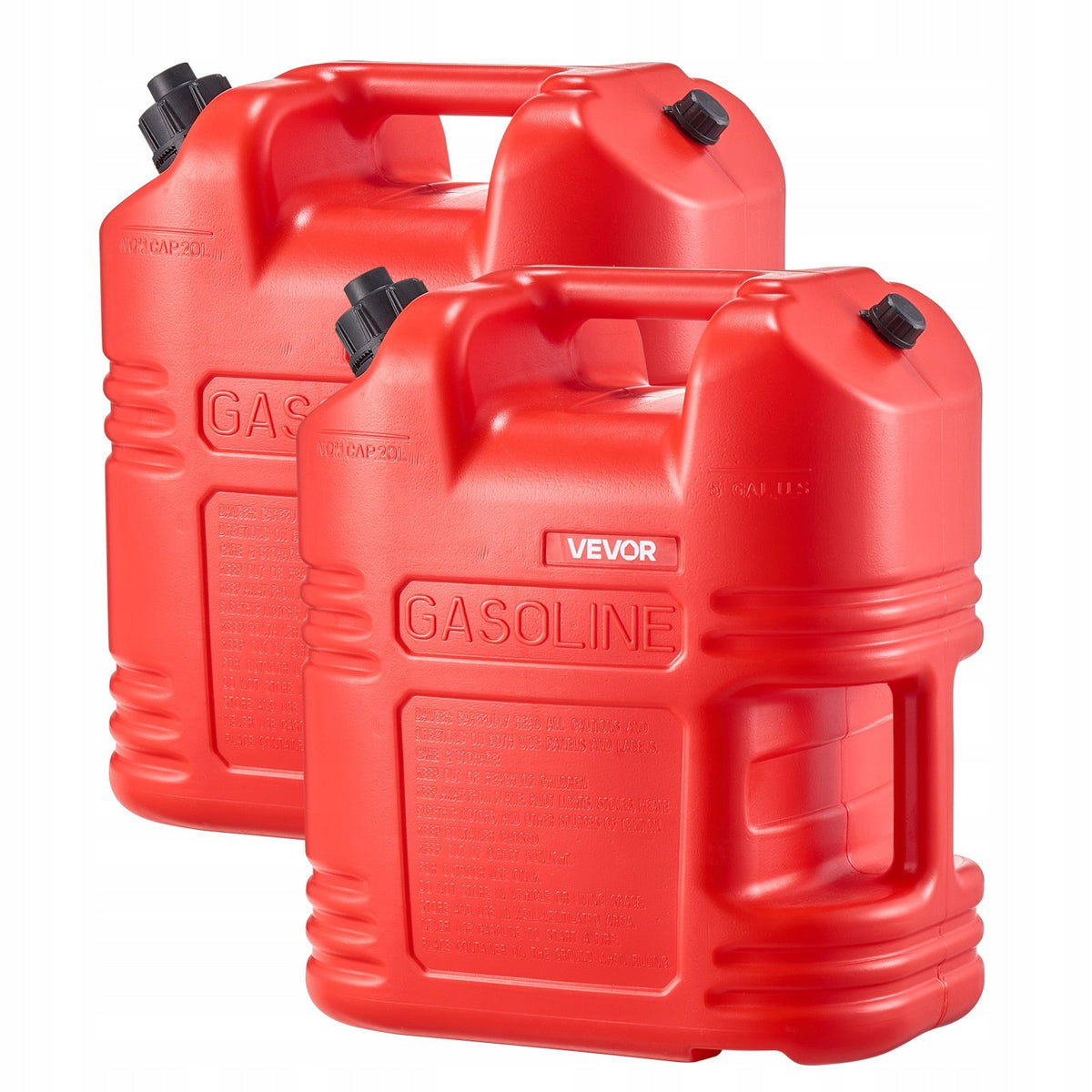 VEVOR 2X19L FUEL CANS WITH SPOUT STRONG LEAKPROOF HDPE