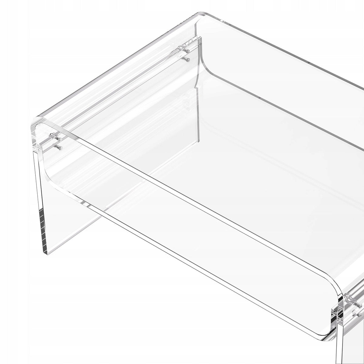 VEVOR TWO-TIER ACRYLIC COFFEE TABLE CLEAR STURDY 80X50X38CM