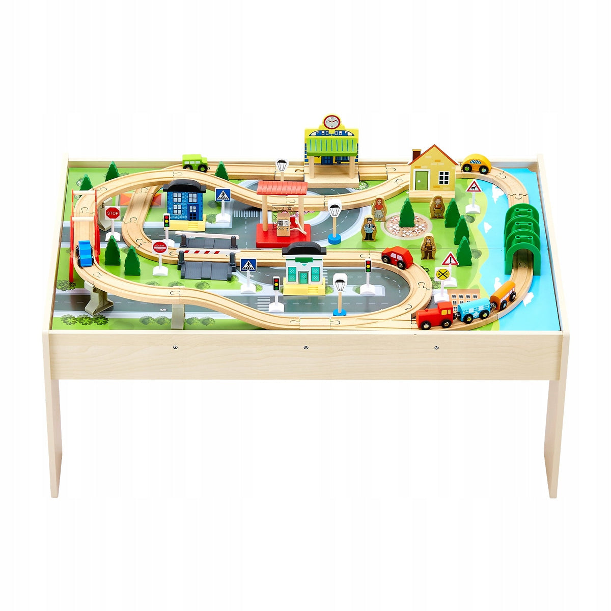 VEVOR WOODEN PLAY TABLE 84 PIECES FOLDABLE BIN STURDY