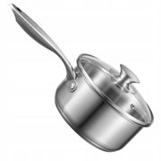 VEVOR 1.42L STAINLESS STEEL POT WITH GLASS LID AND STEAMER BASKET