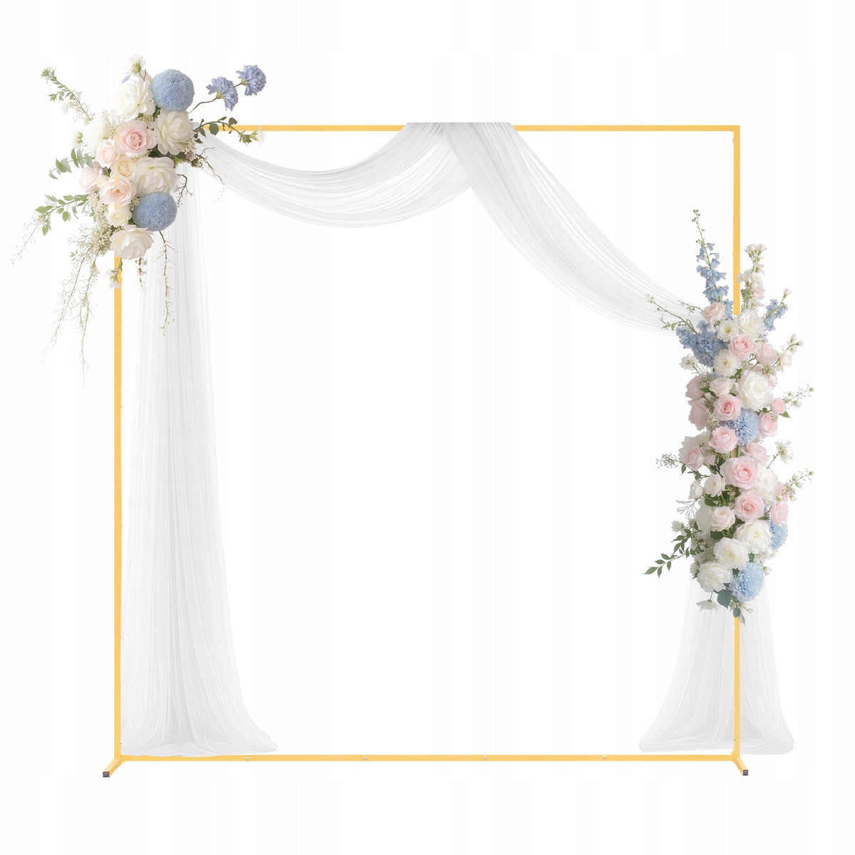 VEVOR 2x2M ARCH BACKDROP STAND GOLD METAL SQUARE STURDY ARCH
