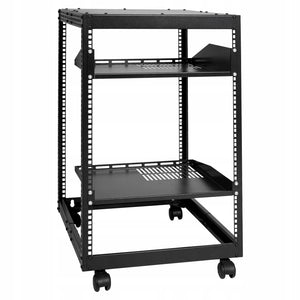 VEVOR 15U OPEN FRAME SERVER RACK ADJUSTABLE DEPTH 23-40 HEAVY DUTY BLACK