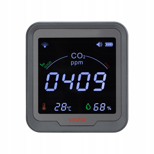 VEVOR WIFI CO2 DETECTOR CO2 MONITOR WITH TEMPERATURE DISPLAY