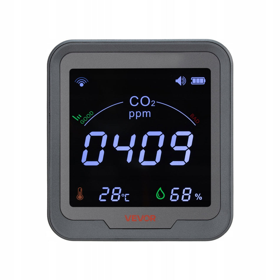 VEVOR WIFI CO2 DETECTOR CO2 MONITOR WITH TEMPERATURE DISPLAY