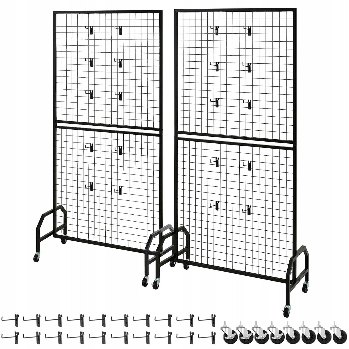 PREMIUM VEVOR GRID WALL PANELS 2 PCS 898X1798MM STAND WITH WHEELS