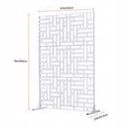 VEVOR SCREEN 120X50.8X193 CM FREESTANDING METAL ROOM DIVIDER WHITE