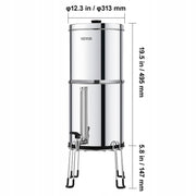 VEVOR GRAVITY WATER FILTRATION SYSTEM STAINLESS STEEL COUNTERTOP 7L 7.5L PREMIUM