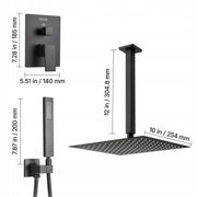 VEVOR PROFESSIONAL SHOWER FAUCET WITH 10-INCH SQUARE RAINFALL SHOWER HEAD