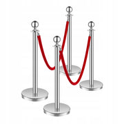 VEVOR 4-Piece Crowd Control Barrier with 2 Red Velvet Ropes