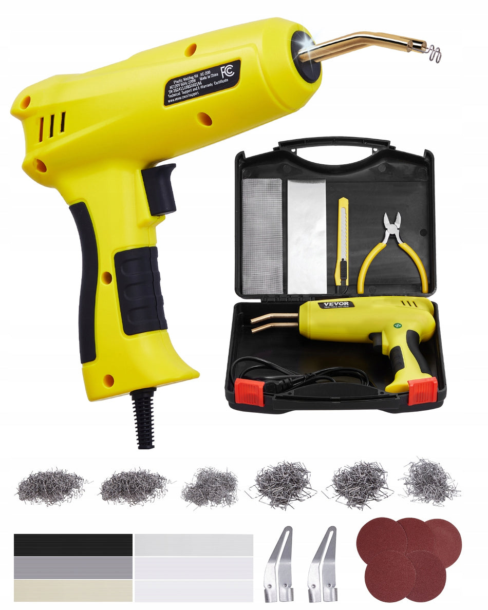 PROFESSIONAL VEVOR 220W PLASTIC WELDER WITH 1200 STAPLES AND 76 RODS