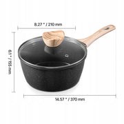 VEVOR 2.37L NON-STICK SAUCEPAN WITH GLASS LID