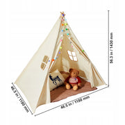 VEVOR CHILDREN'S WIGWAM TEEPEE 1-5 YEARS BEIGE STRONG SET WITH MAT AND DECORATION
