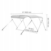VEVOR BOAT COVER BIMINI TOP 3 ARCH WATERPROOF UV RESISTANT ALUMINUM