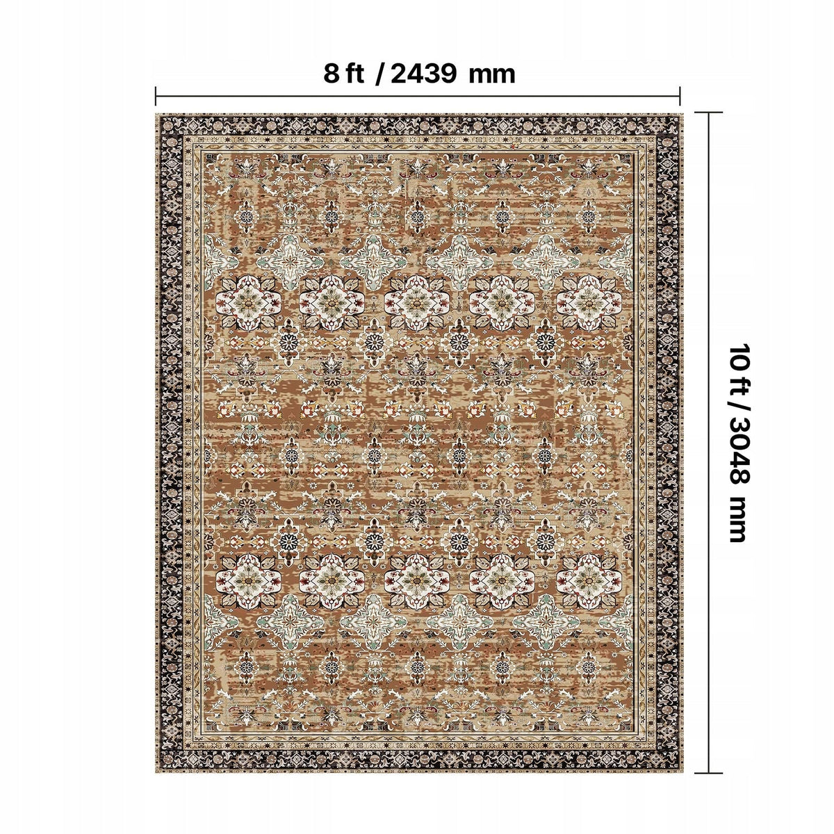 VEVOR RUG 2439X3048 MM LOW PILE WASHABLE NON-SLIP FOR LIVING ROOM