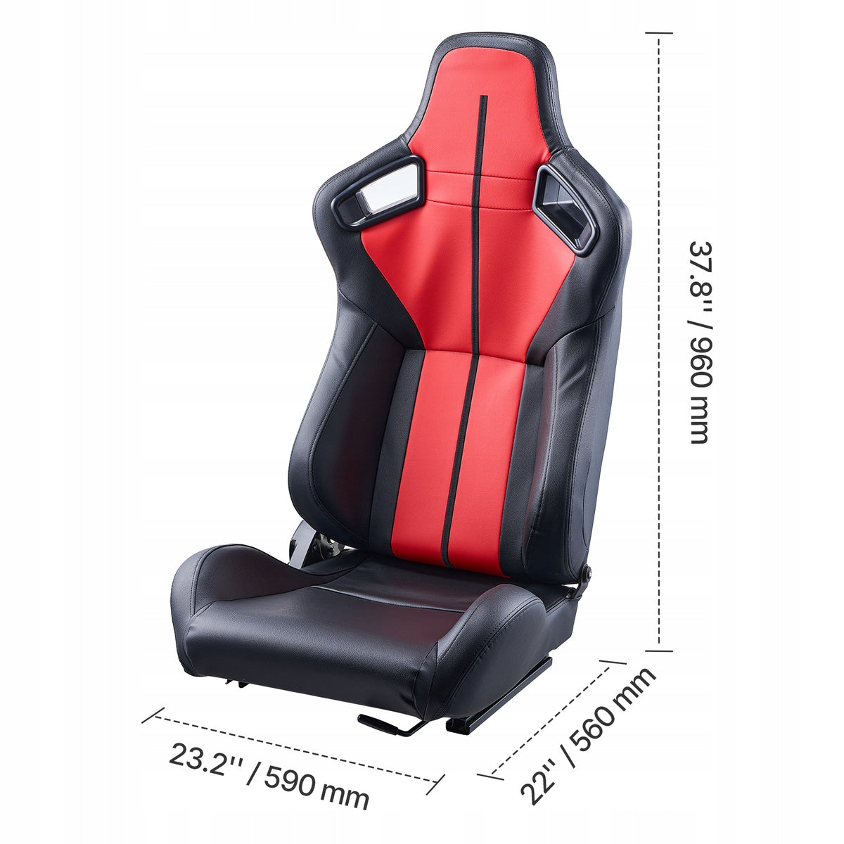 VEVOR PROFESSIONAL RACING SEAT 2 PCS ADJUSTABLE COMFORTABLE PVC LEATHER