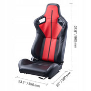 VEVOR PROFESSIONAL RACING SEAT 2 PCS ADJUSTABLE COMFORTABLE PVC LEATHER