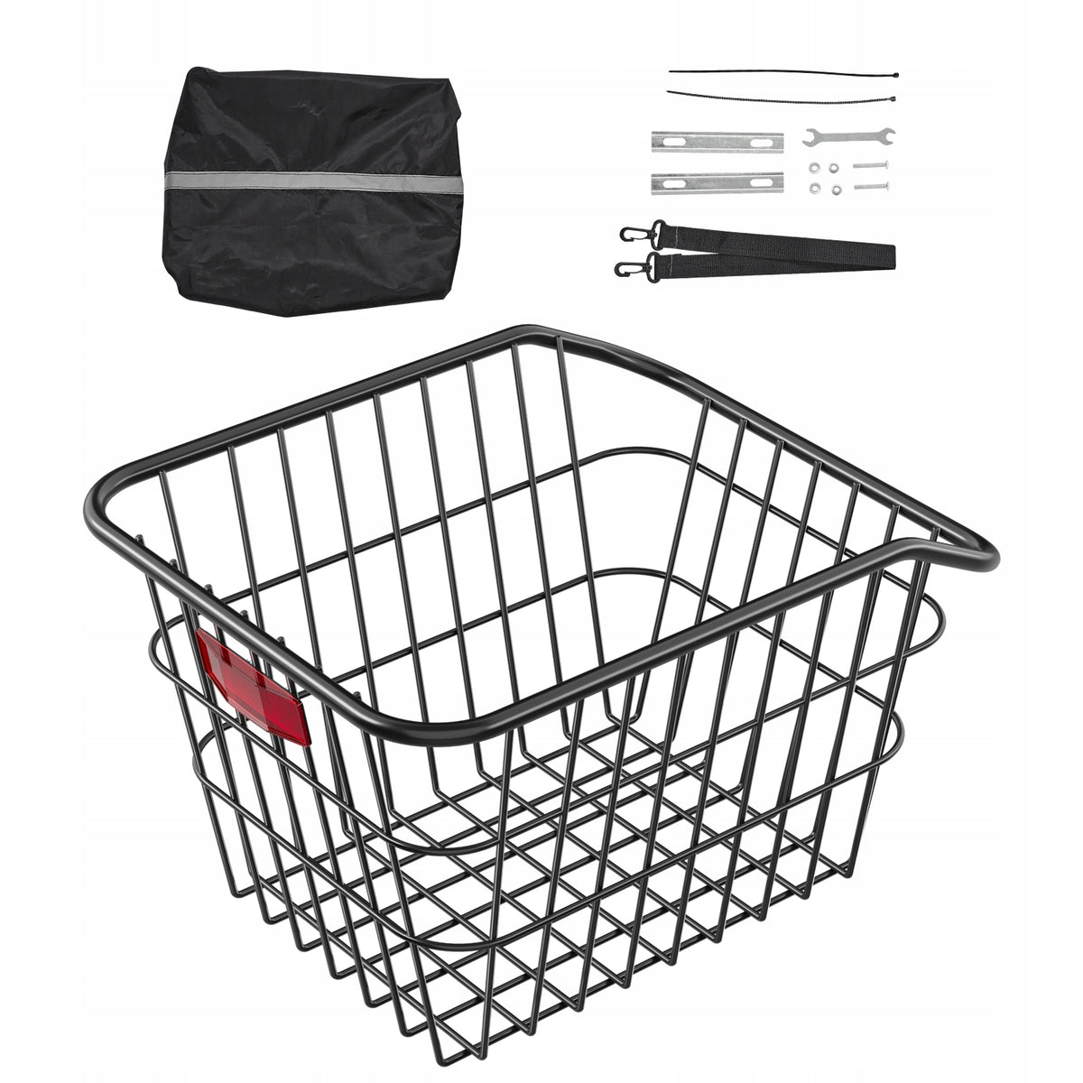 REAR BICYCLE BASKET VEVOR METAL 375X290X250 MM STRONG 22 KG