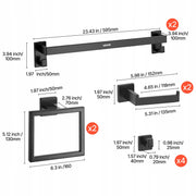 VEVOR 10-PIECE MATTE BLACK STAINLESS STEEL BATHROOM HARDWARE SET