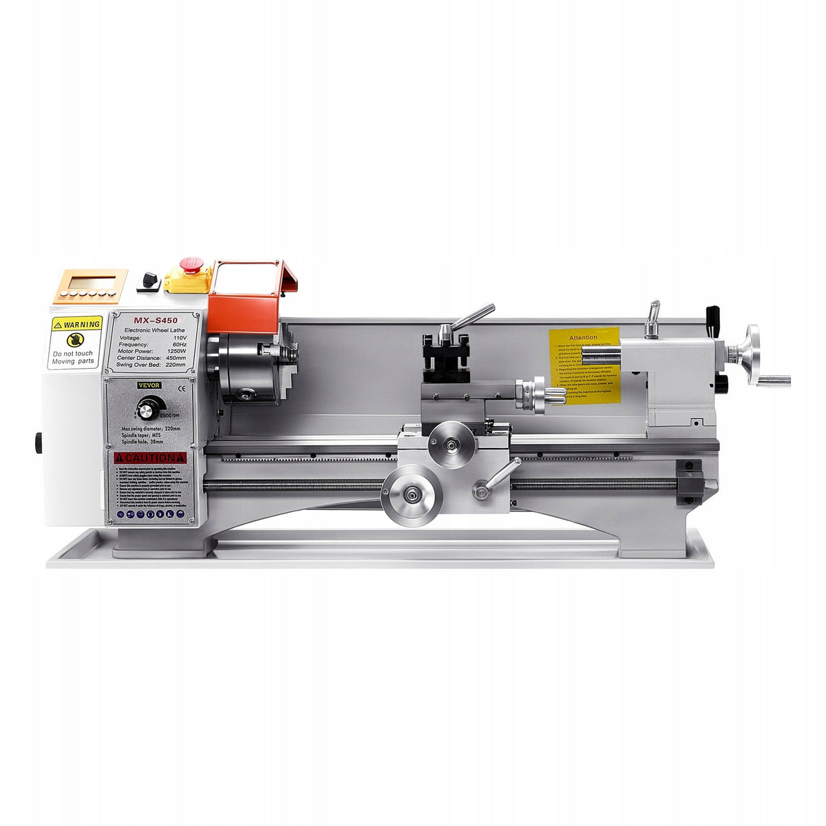 VEVOR METAL LATHE 220X450 MM BENCHTOP WITH AUTOMATIC FEED 1250W