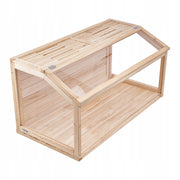 VEVOR WOODEN HAMSTER CAGE WITH NEST AND 270-DEGREE VIEW NATURAL