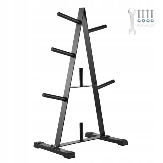 VEVOR WEIGHT PLATE RACK STRONG METAL A-FRAME 227KG BLACK