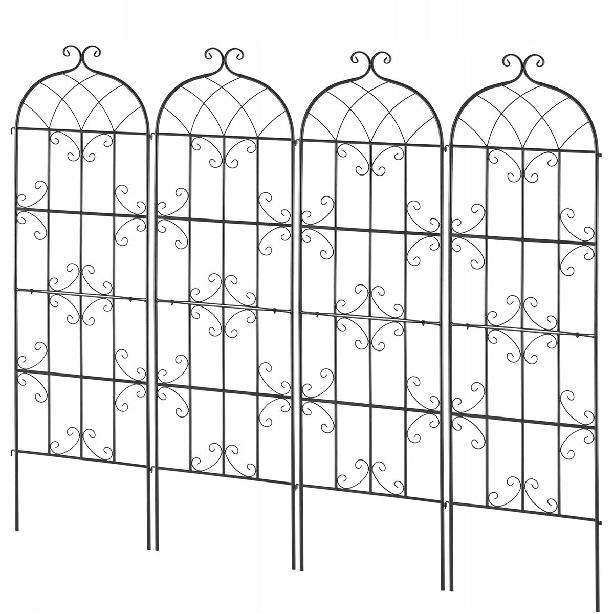 VEVOR 51x180 cm Climbing Plant Support - Set of 4 Metal Trellises