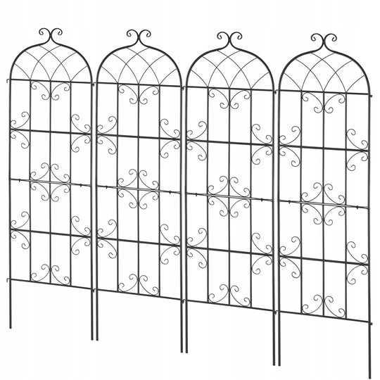 VEVOR 51x180 cm Climbing Plant Support - Set of 4 Metal Trellises