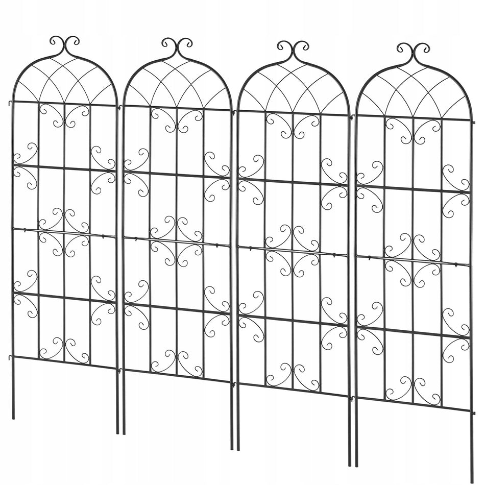 VEVOR 51x180 cm Climbing Plant Support - Set of 4 Metal Trellises