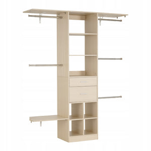 VEVOR WOODEN CLOTHES RACK WITH 2 DRAWERS ADJUSTABLE ORGANIZER