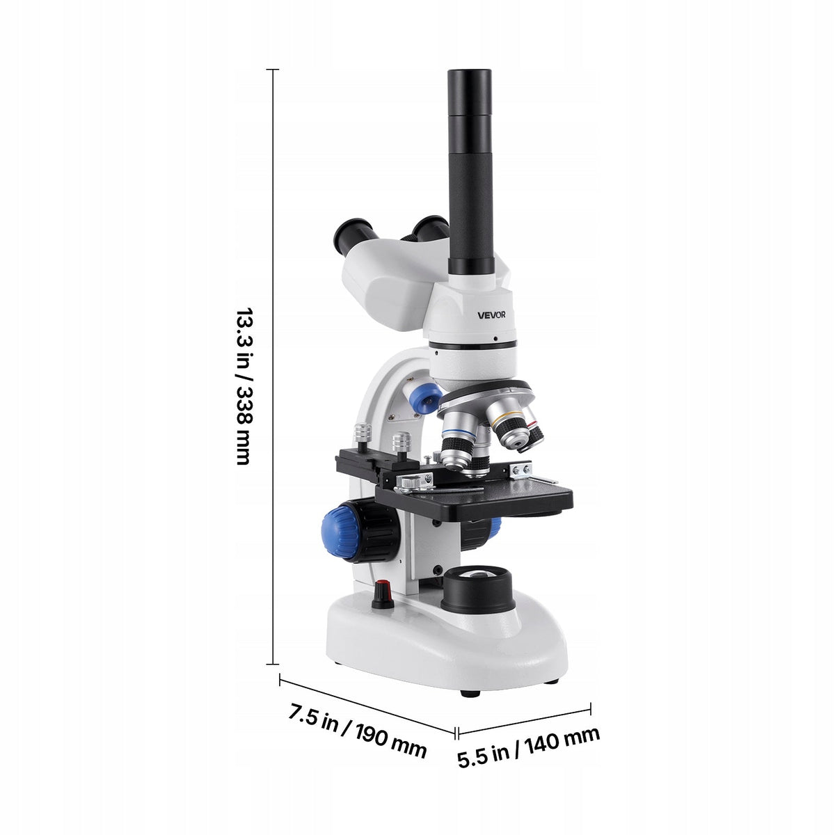 VEVOR 40-5000X LED PROFESSIONAL TRINOCULAR MICROSCOPE EDUCATIONAL KIT