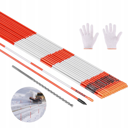 VEVOR SNOW POLES 500 PCS 122 CM 6.35MM DIAMETER REFLECTIVE STRONG