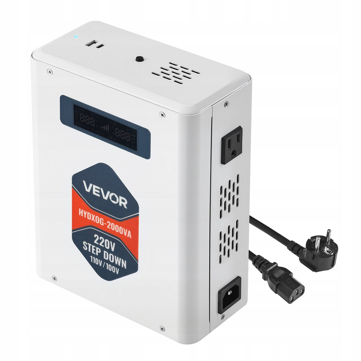 VEVOR 2000VA STEP-DOWN VOLTAGE CONVERTER 220V TO 110V WITH USB LCD POWERFUL