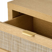 PREMIUM VEVOR RATTAN CHEST OF DRAWERS 6 DRAWERS METAL HANDLES NATURAL WOOD